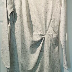 Loft Long Sleeve Speckled Dress with Knot Detail-Size Medium